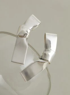 Large Cravat Silver Earrings