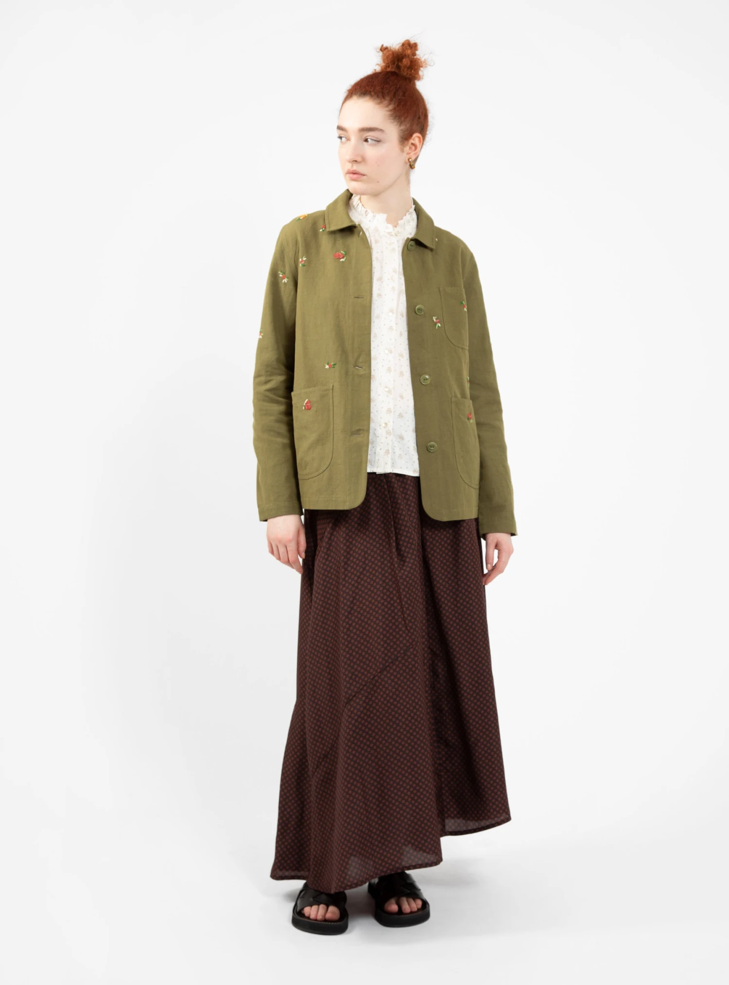 Labour Chore Jacket Olive Green - Image 4