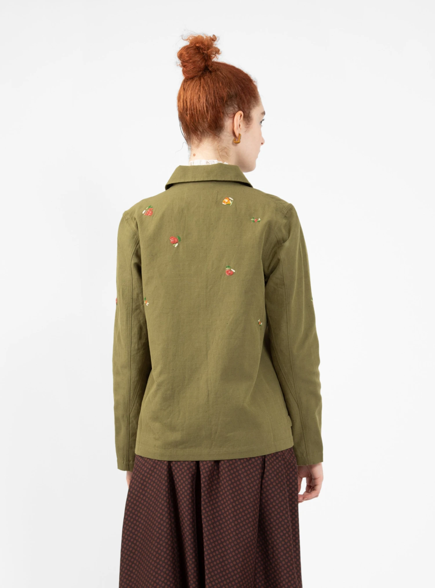 Labour Chore Jacket Olive Green - Image 3