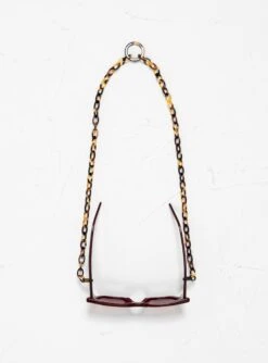 Smiley Mini Glasses Chain Dark Tortoiseshell