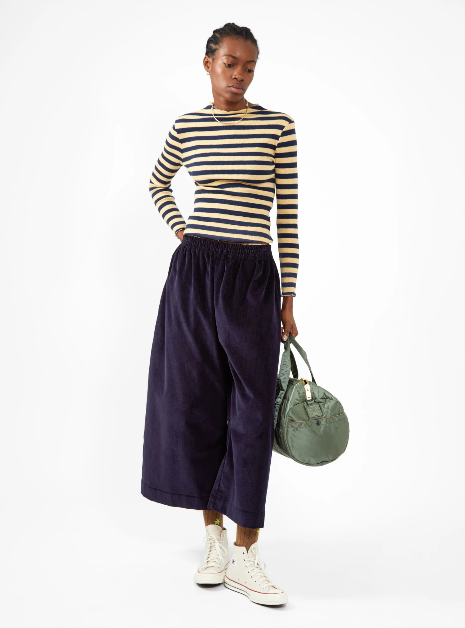 Bellerose Niba T-Shirt Yellow & Navy - Image 4