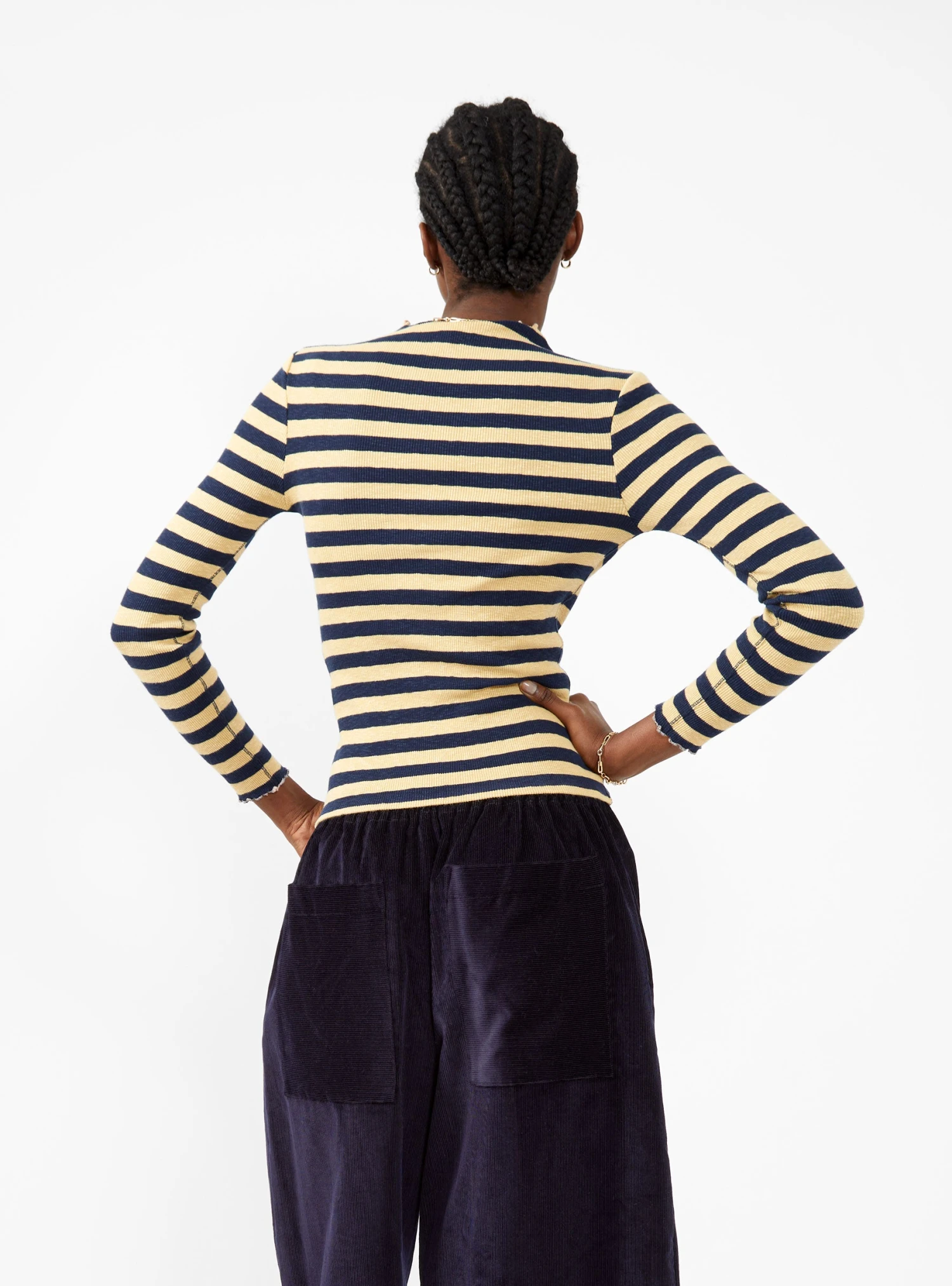 Bellerose Niba T-Shirt Yellow & Navy - Image 5