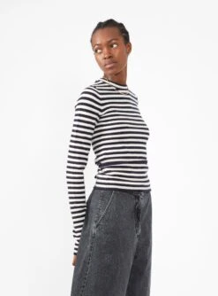 N°202 Minus Sweater Breton Navy & White
