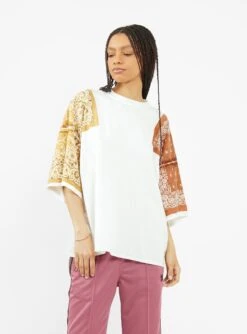 Bandana T- Shirt White & Light Brown