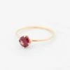 Faceted Stone Garnet 18K Gold Ring