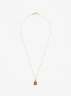 Stone Smokey Vapoured Quartz Gold Plated Necklace