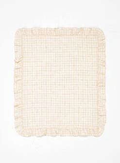 Vanukas Tea Towel Off White & Orange Check