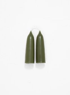 Stubby Candle Pair Nettle Green