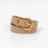 Thin Estate Crinkle Patent Belt Tan