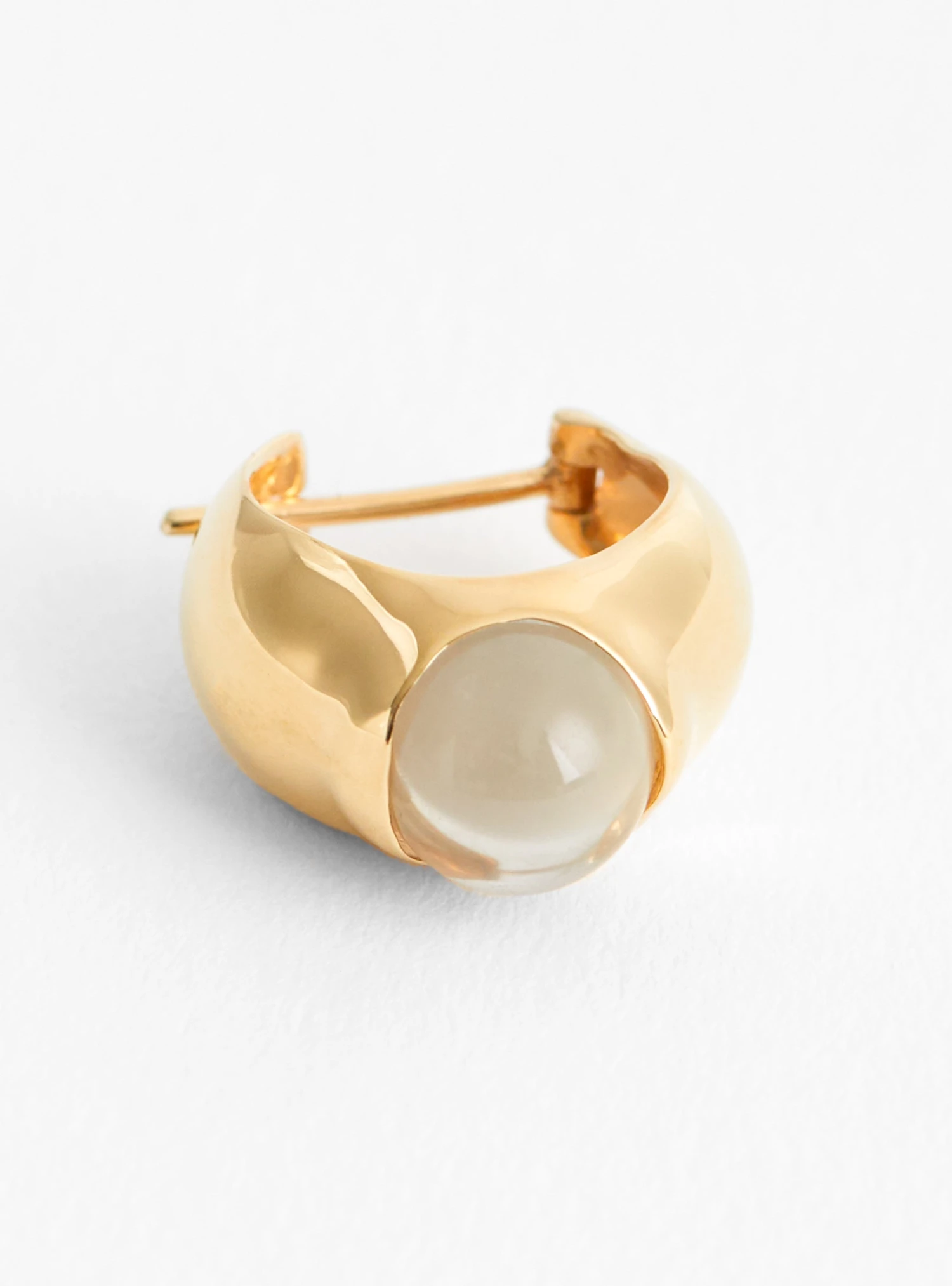 Rolling Stone Green Amethyst Gold Earrings - Image 3