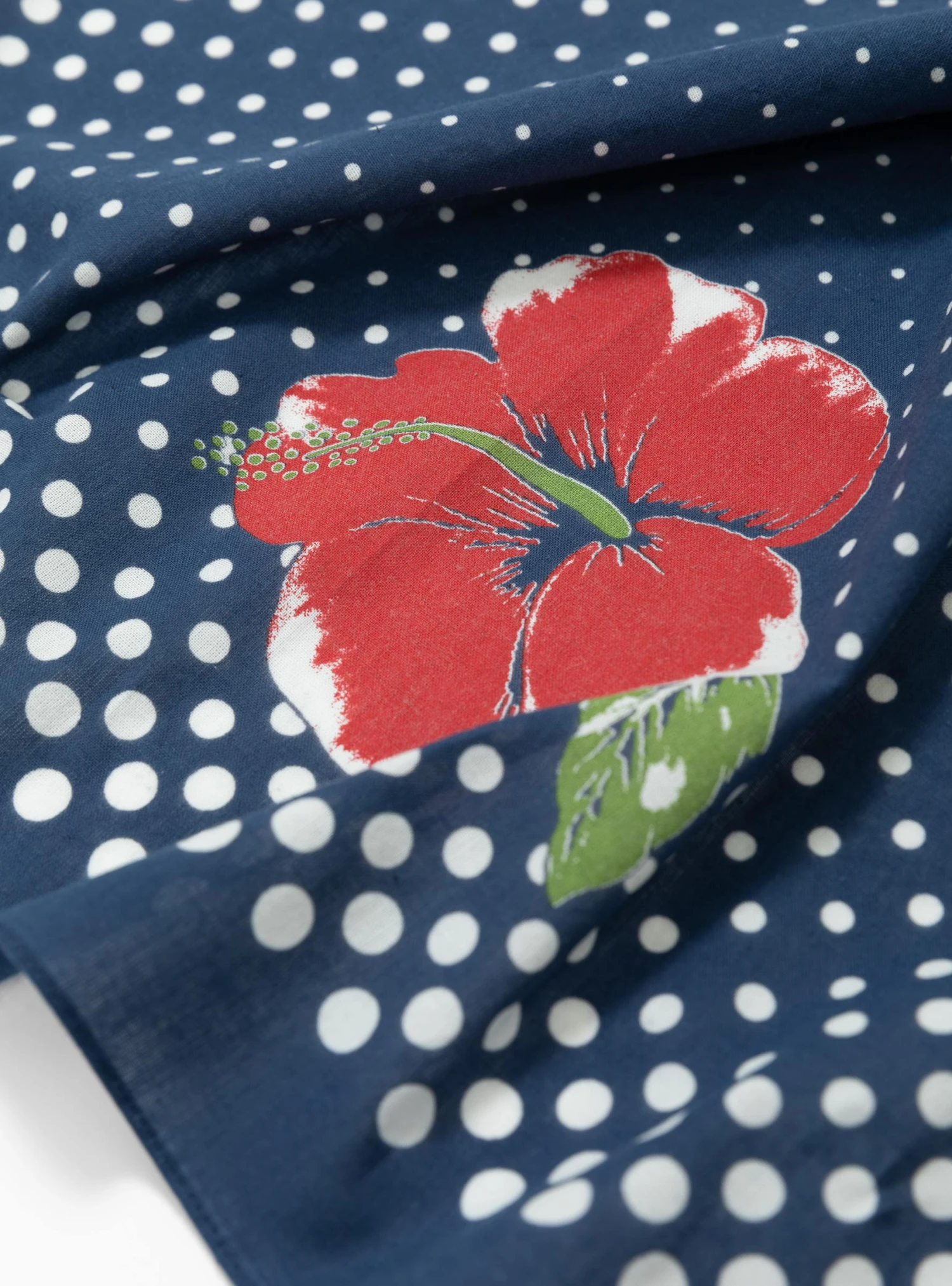 Fastcolor Selvedge Bandana Coco Hibiscus Navy - Image 2